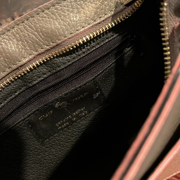 Cuir Rose pebbled leather pink and gray shoulder bag EUC - Picture 4 of 12